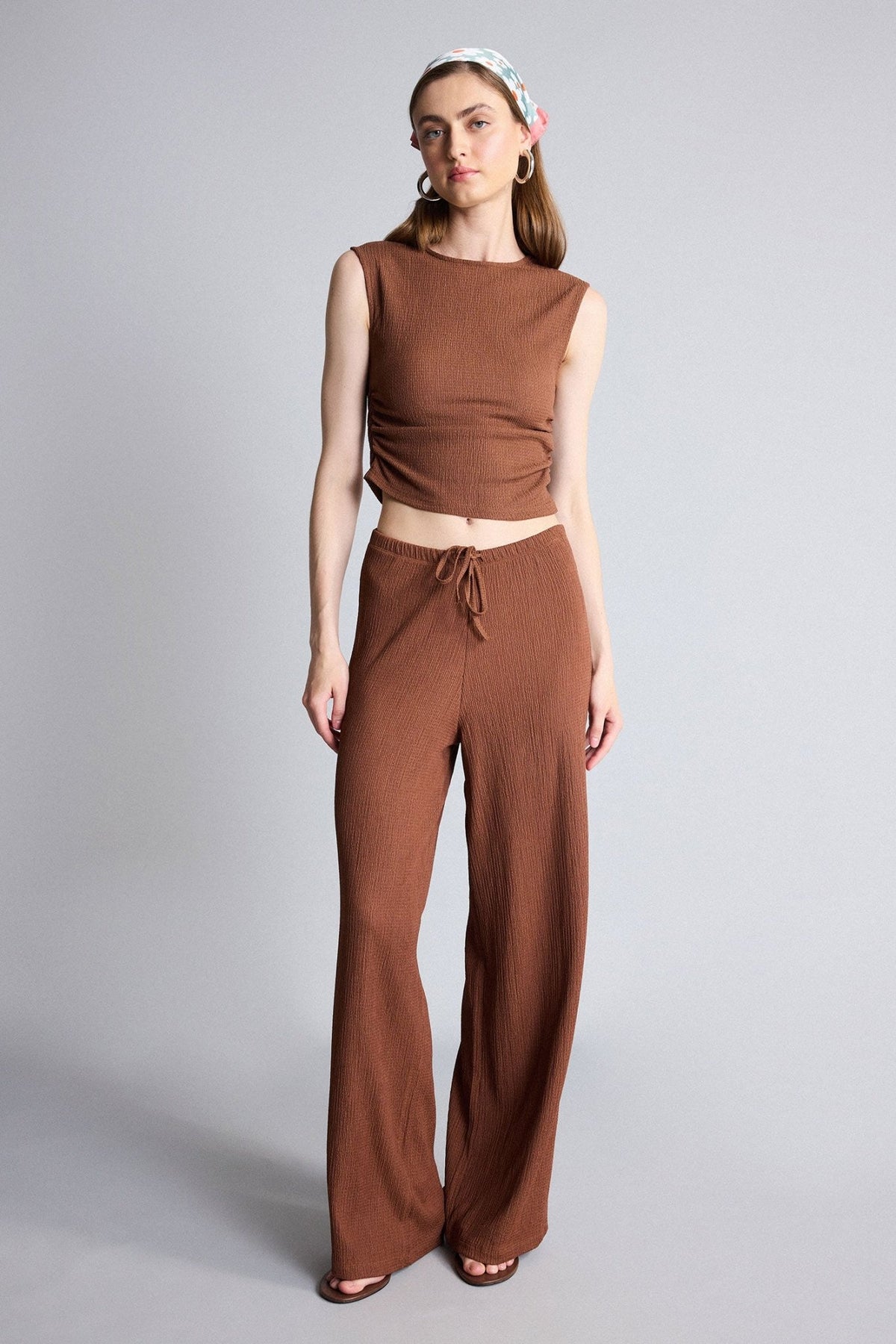 Slim fit top crinkle fabric | Elora Venecci