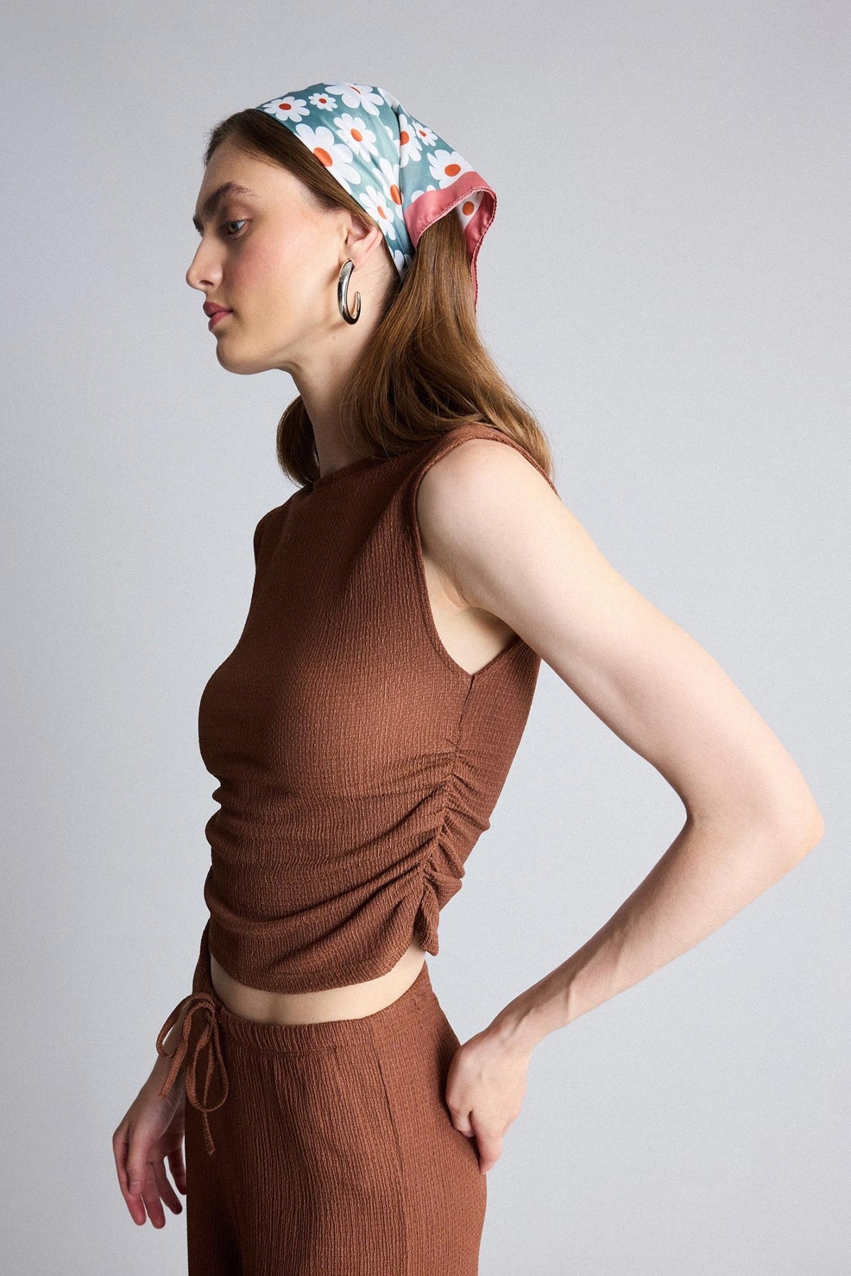 Slim fit top crinkle fabric | Elora Venecci