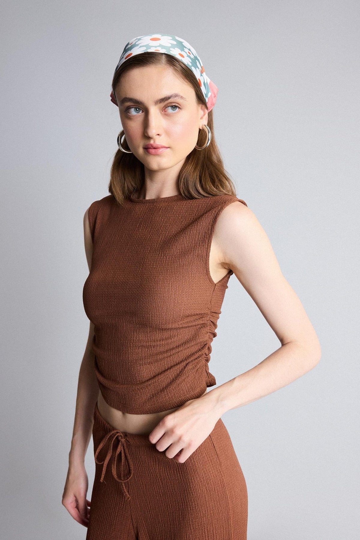 Slim fit top crinkle fabric | Elora Venecci